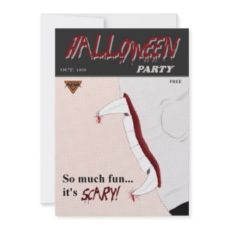 Pulp Comic Book Halloween Party Invitation invitation