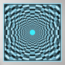 Pulsating Blue Tunnel Posters