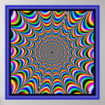 Pulsating Spider Web of Colors Poster