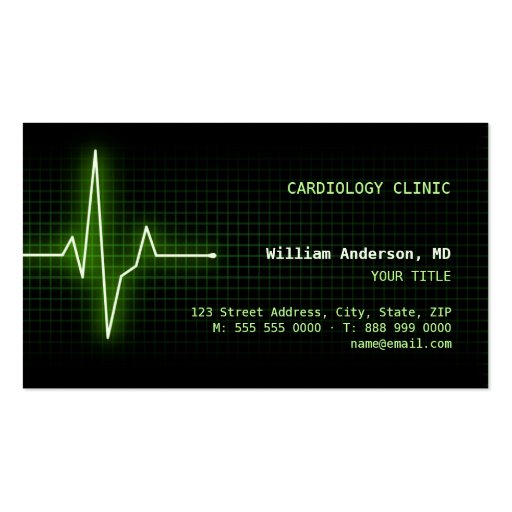 Pulse Heartbeat ECG business card (front side)