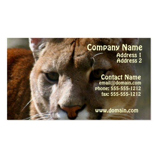 Puma Cat Business Card (front side)