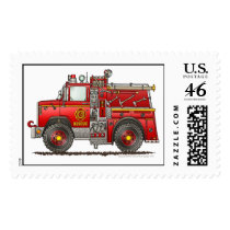 Pumper Rescue Fire Truck Stamps