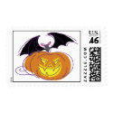 Pumpkin and Bat Stamps stamp
