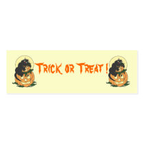 Pumpkin and black cat bookmark business cards