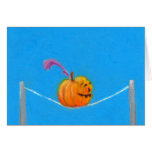 Pumpkin art - fun colorful drawing circus card