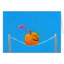 Pumpkin art - fun colorful drawing circus cards