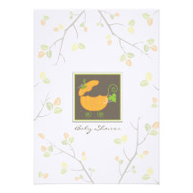Pumpkin Baby Carriage Shower Invitation