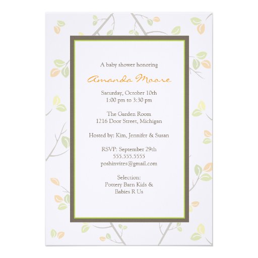 Pumpkin Baby Carriage Shower Invitation