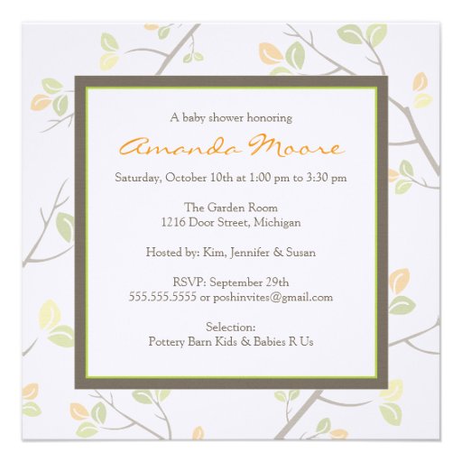 Pumpkin Baby Carriage Shower Invitation
