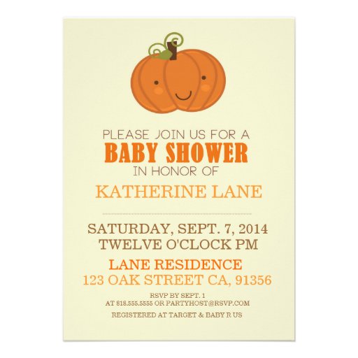 Pumpkin Baby Shower Invitation