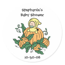 Pumpkin Baby Sticker - Baby Shower Party Favor