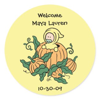 Pumpkin Baby Sticker - Baby Shower sticker