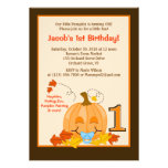 Pumpkin Baby's 1st Birthday Halloween 5x7 Invite
