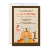 Pumpkin Baby's 1st Birthday Halloween 5x7 Invite