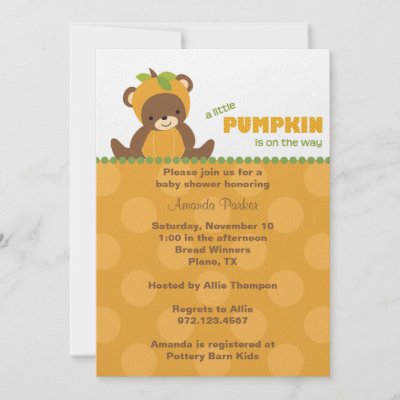 Infant Pumpkin Costume on Bear In A Pumpkin Costume  Perfect For Fall Themed Baby Showers