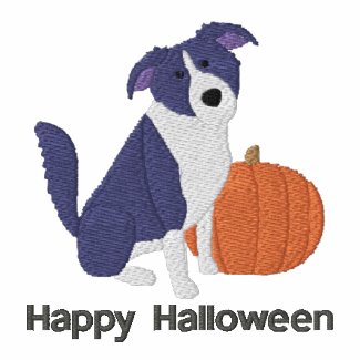 Pumpkin Border Collie Embroidered Shirt (T-Shirt) embroideredshirt