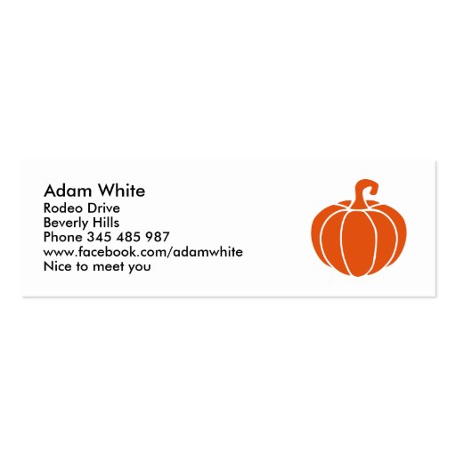 Pumpkin Business Card Template (front side)