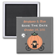 Pumpkin Carriage At Night Save The Date Magnet