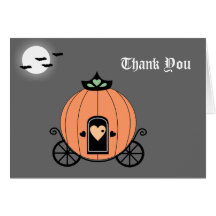 Pumpkin Carriage At Night Thank You Card