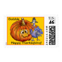 Pumpkin Cartoon Turkey Postage Stamps by zooogle Pumpkin Cartoon Turkey Postage Stamps