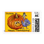Pumpkin Cartoon Turkey  Postage Stamps