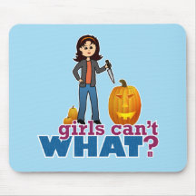 Pumpkin Carver Girl Mouse Pads