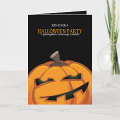 Pumpkin Carving Halloween Party Invitation Card card
