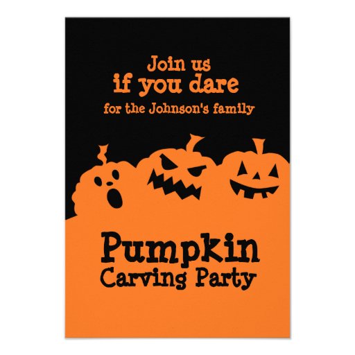 Pumpkin carving party invitation