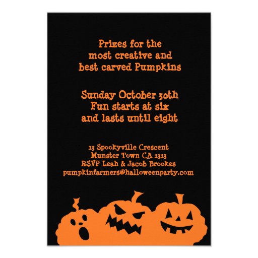 Pumpkin carving party invitation