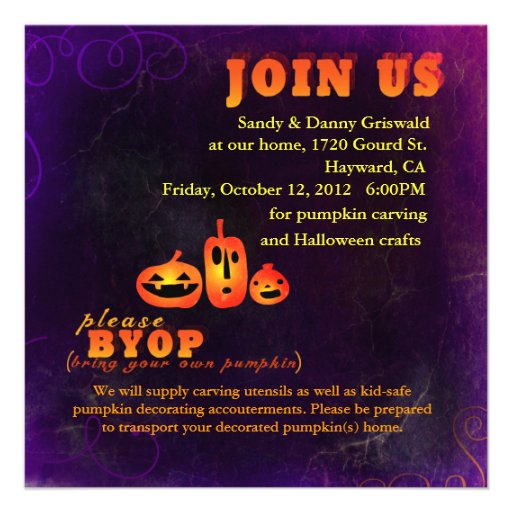 Pumpkin Carving Party Invitations