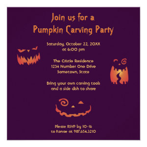 Pumpkin Carving Party Invitations