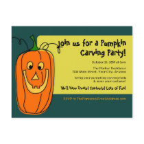 Pumpkin Carving Party postcards by DioSelina Pumpkin Carving Party postcards