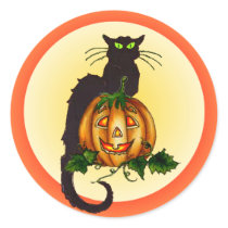 PUMPKIN CAT by SHARON SHARPE stickers