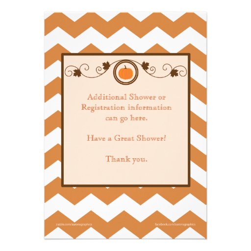 Pumpkin Chevron Pattern Baby Shower Invitation