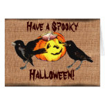 Pumpkin & Crows Vintage Halloween Card