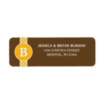 Pumpkin Dainty Dots Custom Monogrammed Family Return Address Labels