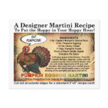 Pumpkin Eggnog Thanksgiving Martini Recipe Card Postcards