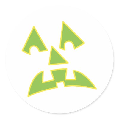 pumpkin eyes jack-o-lantern face round stickers by halloweenie