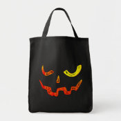 Pumpkin Face Tote Bags