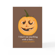 Pumpkin Face - Greeting Card/Party invitation by VegansAreCute Pumpkin Face - Greeting Card/Party invitation
