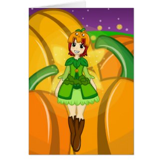 Pumpkin Fairy Harvest Card card