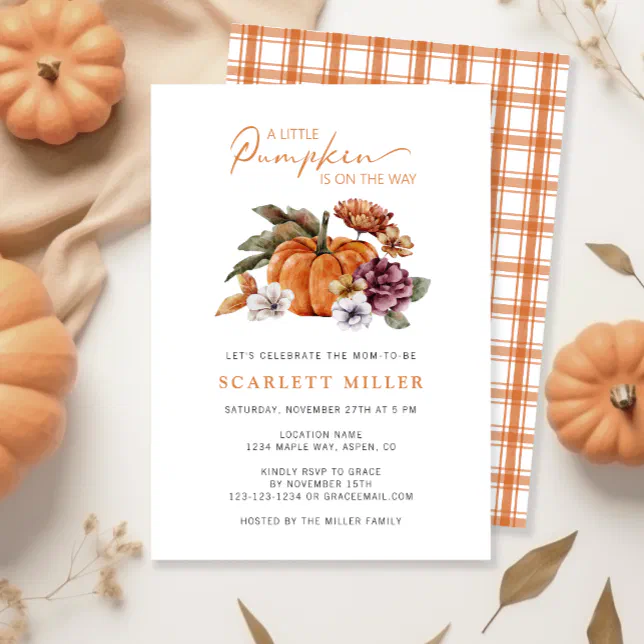 Pumpkin Fall Baby Shower Invitation Zazzle