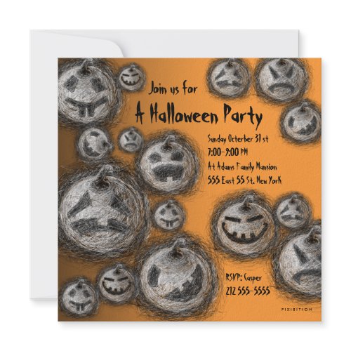 Pumpkin Family Halloween Party Invitation invitation