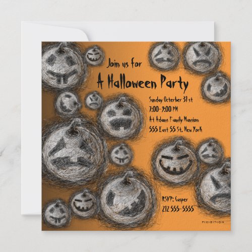 Pumpkin Family Halloween Party Invitation invitation