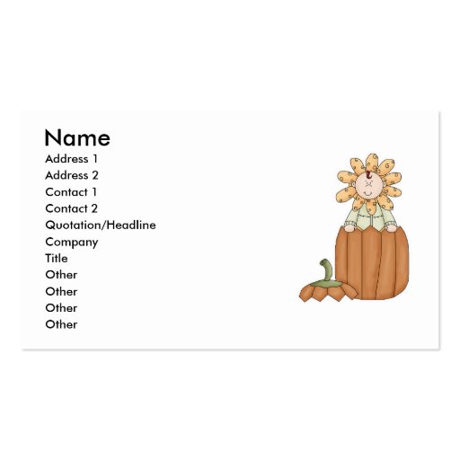 Pumpkin Flower Kid Business Card