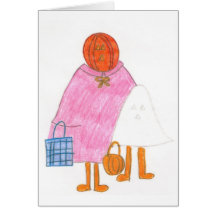 Pumpkin & Ghost Greeting Cards
