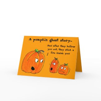 PUMPKIN GHOST STORY HALLOWEEN greeting card card