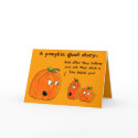 PUMPKIN GHOST STORY HALLOWEEN greeting card by ineedapeergroup PUMPKIN GHOST STORY HALLOWEEN greeting card