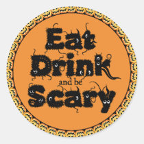 Pumpkin Halloween 'eat,drink and be scary' Sticker
