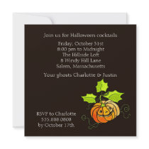 pumpkin; halloween// fall custom invitations